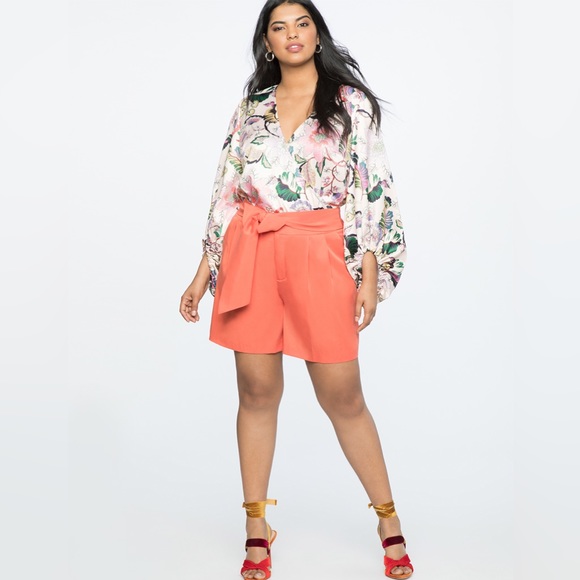 Eloquii Floral Print Wrap Front Bodysuit 16 - Picture 10 of 10